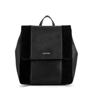 MOCHILA CON TAPA MEDIANA ROUX NEGRO
